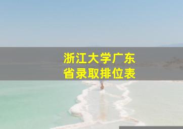 浙江大学广东省录取排位表