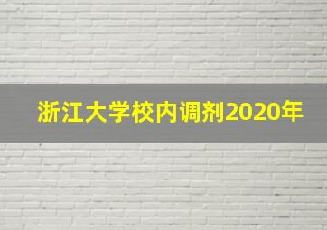 浙江大学校内调剂2020年