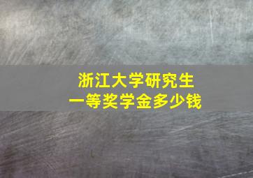 浙江大学研究生一等奖学金多少钱