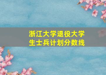 浙江大学退役大学生士兵计划分数线