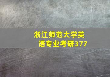 浙江师范大学英语专业考研377