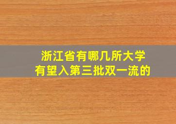 浙江省有哪几所大学有望入第三批双一流的