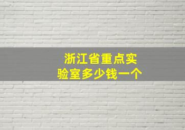 浙江省重点实验室多少钱一个