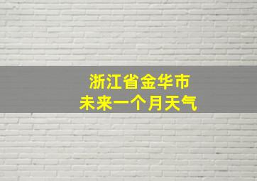 浙江省金华市未来一个月天气