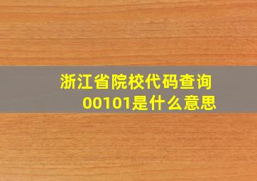 浙江省院校代码查询00101是什么意思