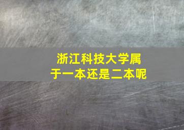 浙江科技大学属于一本还是二本呢