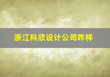 浙江科欣设计公司咋样