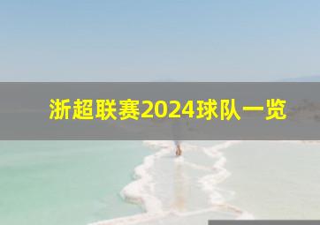 浙超联赛2024球队一览