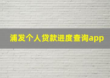 浦发个人贷款进度查询app