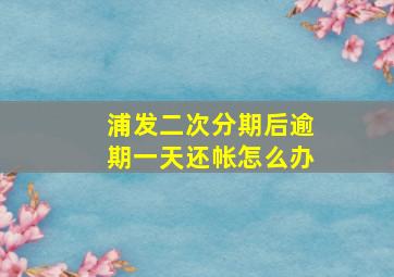 浦发二次分期后逾期一天还帐怎么办