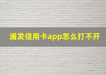 浦发信用卡app怎么打不开