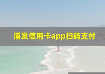 浦发信用卡app扫码支付