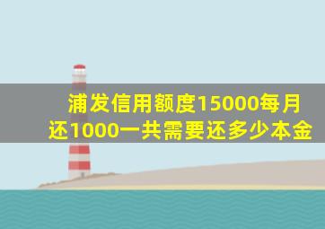 浦发信用额度15000每月还1000一共需要还多少本金