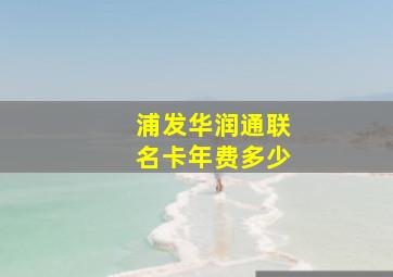 浦发华润通联名卡年费多少