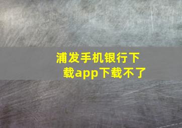 浦发手机银行下载app下载不了