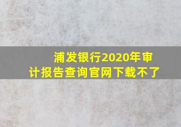 浦发银行2020年审计报告查询官网下载不了