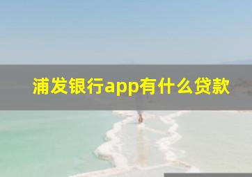 浦发银行app有什么贷款