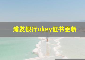 浦发银行ukey证书更新