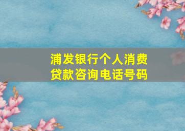 浦发银行个人消费贷款咨询电话号码