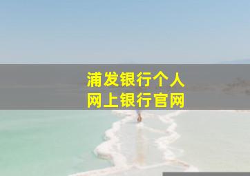 浦发银行个人网上银行官网