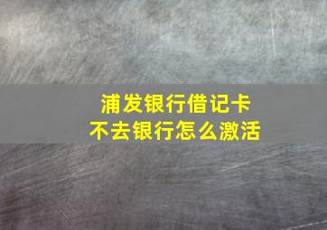 浦发银行借记卡不去银行怎么激活