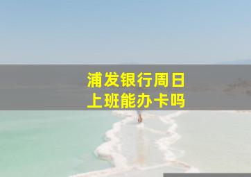 浦发银行周日上班能办卡吗