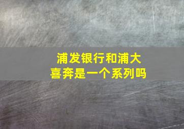 浦发银行和浦大喜奔是一个系列吗