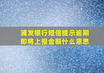 浦发银行短信提示逾期即将上报金额什么意思