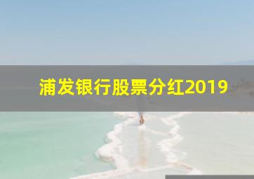 浦发银行股票分红2019