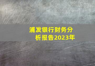 浦发银行财务分析报告2023年