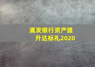 浦发银行资产提升达标礼2020