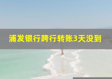 浦发银行跨行转账3天没到