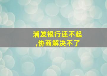 浦发银行还不起,协商解决不了