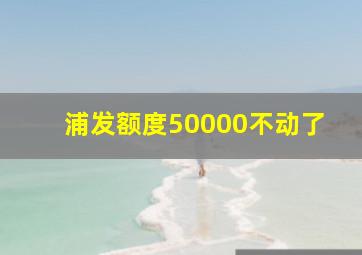 浦发额度50000不动了