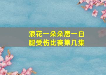 浪花一朵朵唐一白腿受伤比赛第几集