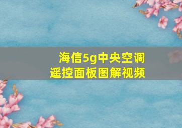 海信5g中央空调遥控面板图解视频