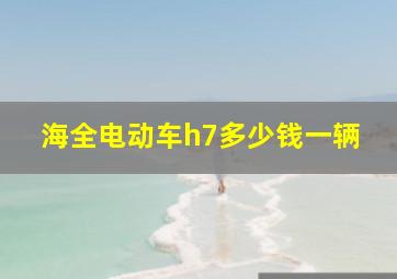 海全电动车h7多少钱一辆