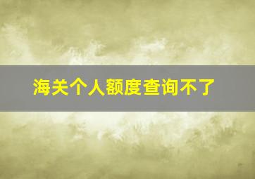 海关个人额度查询不了