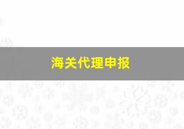 海关代理申报