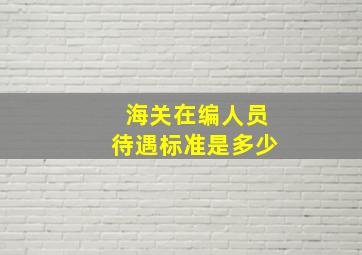 海关在编人员待遇标准是多少