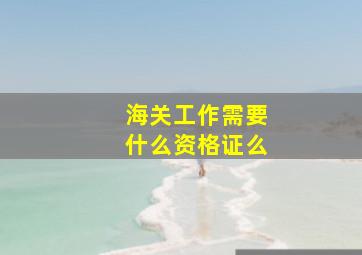 海关工作需要什么资格证么