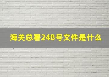 海关总署248号文件是什么