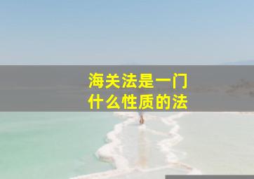 海关法是一门什么性质的法