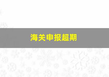 海关申报超期