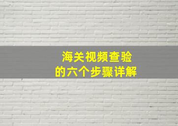 海关视频查验的六个步骤详解