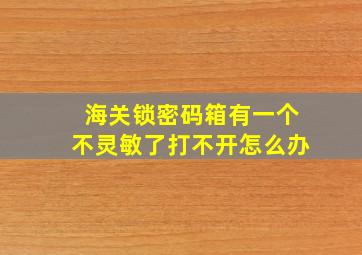 海关锁密码箱有一个不灵敏了打不开怎么办