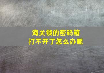 海关锁的密码箱打不开了怎么办呢