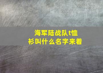 海军陆战队t恤衫叫什么名字来着