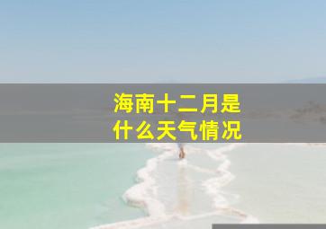 海南十二月是什么天气情况