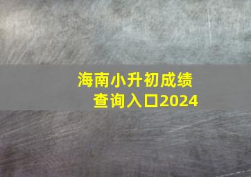 海南小升初成绩查询入口2024